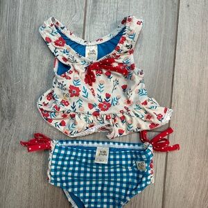 Wildflowers Red and Blue Bikini with Playful Accents